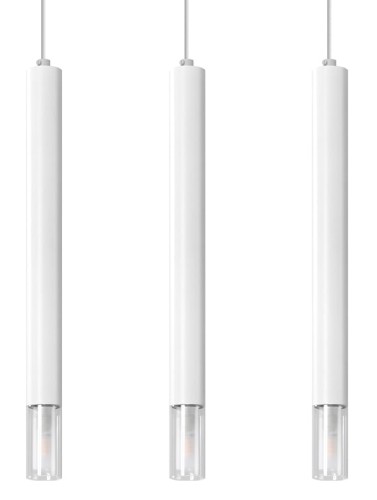  Lampa wisząca WEZYR 3 biała tuba 