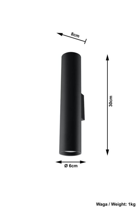 Kinkiet LAGOS 2 Czarny-3939344