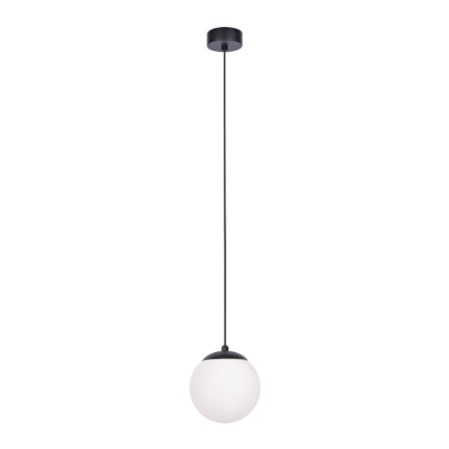 Lampa wisząca SAVOY 16 czarna mleczny klosz