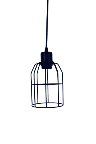 Lampa wisząca Karla czarna druciak klatka