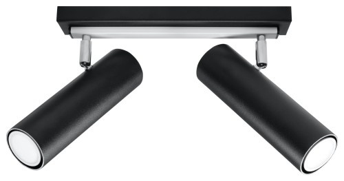 Nowoczesny plafon DIREZIONE 2 Czarny tuba