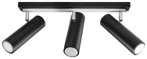 Nowoczesny plafon DIREZIONE 3 czarny tuba