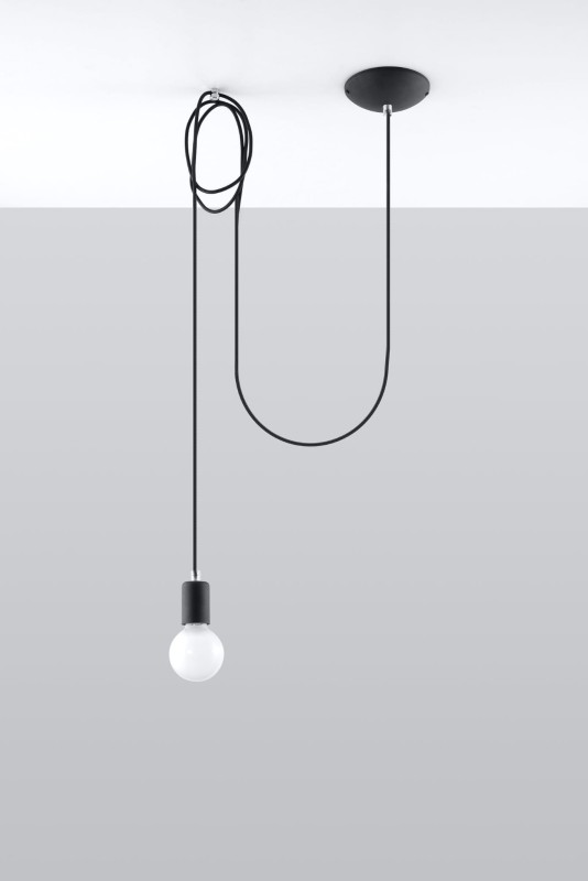 Lampa Wisząca EDISON 1 LONG Czarny-3939461
