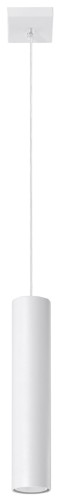 Zwis biały lampa wisząca LAGOS 1 tuba walec loft salon jadalnia