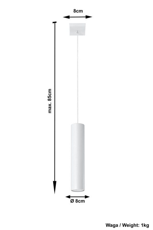 Lampa Wisząca LAGOS 1 Biały-3939316