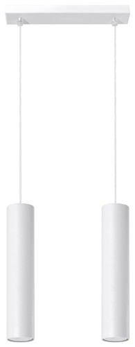 Zwis biały lampa wisząca LAGOS 2 tuba walec loft salon jadalnia