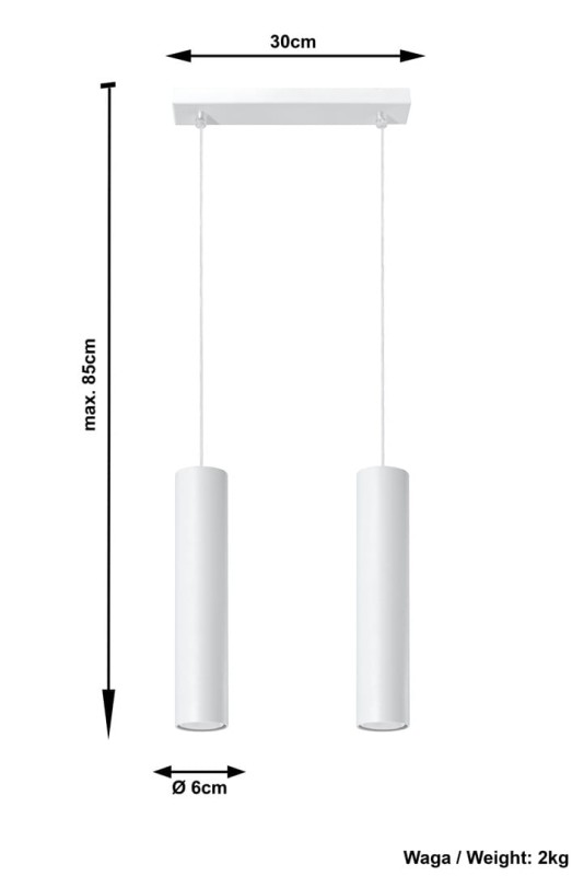 Lampa Wisząca LAGOS 2 Biały-3939320