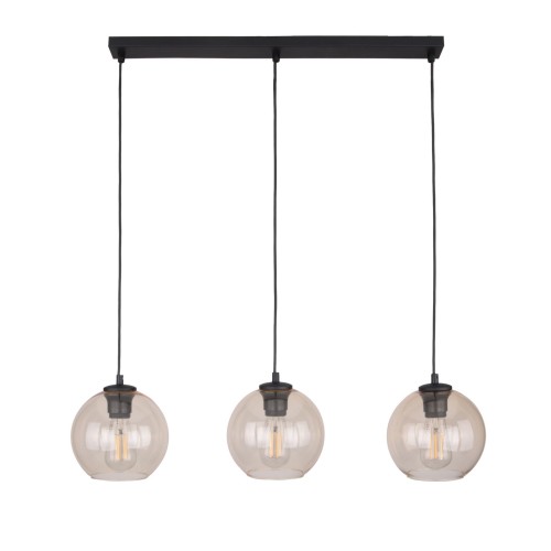 CUBUS BURSZTYN LAMPA WISZĄCA 3 PŁ LISTWA