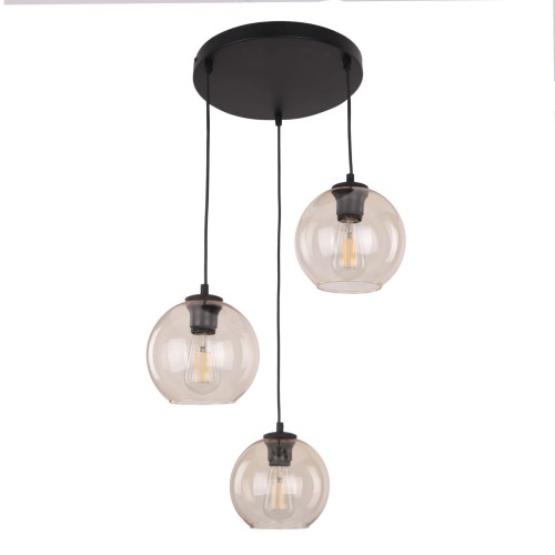 CUBUS BURSZTYN LAMPA WISZĄCA 3 PŁ KOŁO