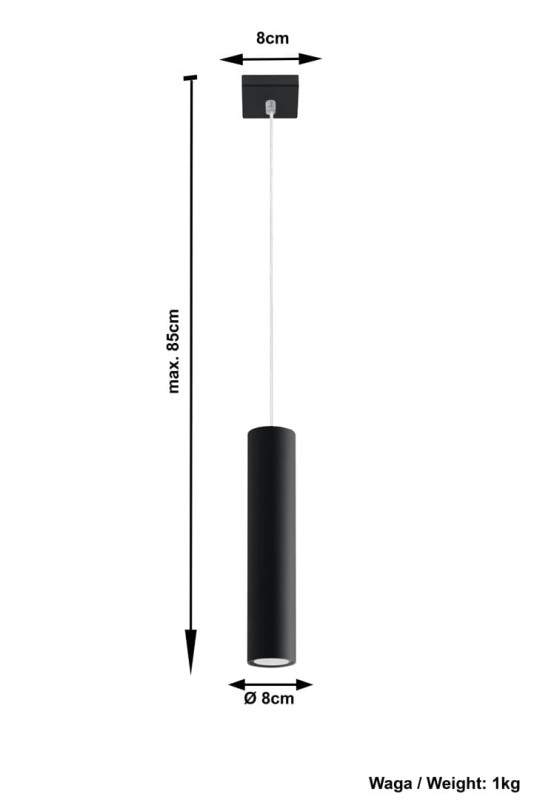 Lampa Wisząca LAGOS 1 Czarny-3939332