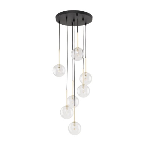 NILOS BLACK / GOLD LAMPA WISZĄCA CZARNA/ZŁOTA  7xG9