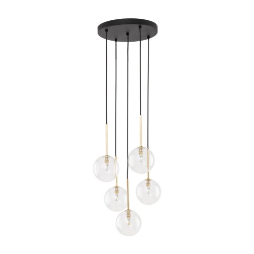 NILOS BLACK / GOLD LAMPA WISZĄCA CZARNA/ZŁOTA  5xG9