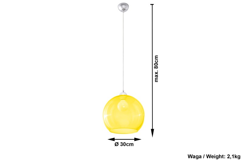 Lampa Wisząca BALL Żółta-3939017