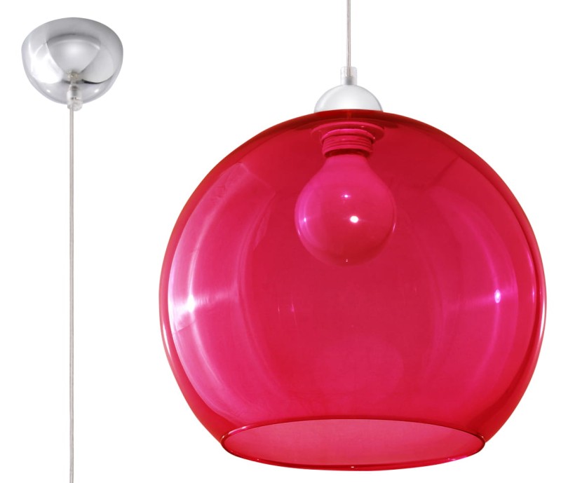 Lampa Wisząca BALL Czerwona-3939018