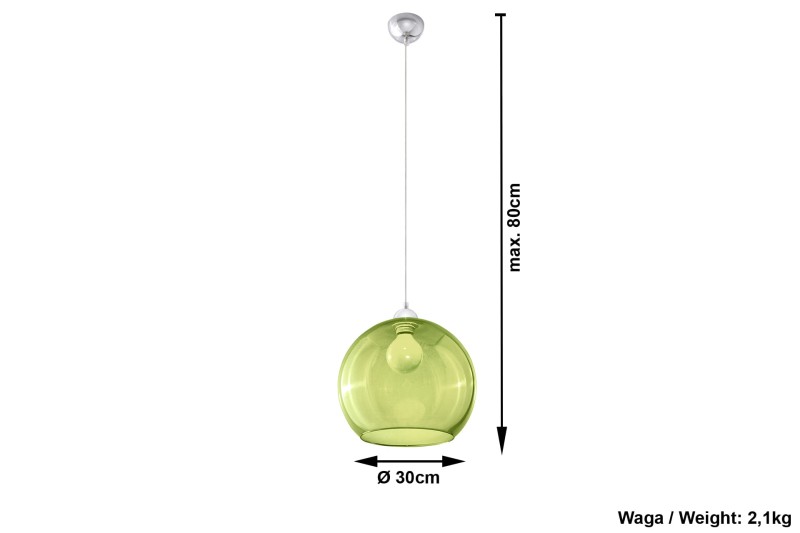 Lampa Wisząca BALL Zielona-3939027