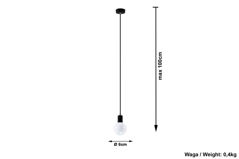 Lampa Wisząca EDISON Czarna-3938516