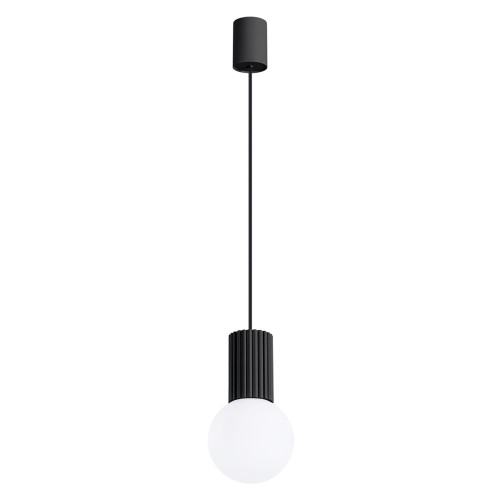 Lampa wisząca HALO 1 czarna – Nowoczesna lampa sufitowa pojedyncza do salonu