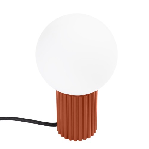 Lampa biurkowa HALO ochra czerwona – Elegancka lampka stołowa LED do biura i sypialni