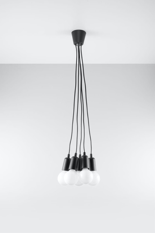Lampa wisząca DIEGO 5 czarna-3940077