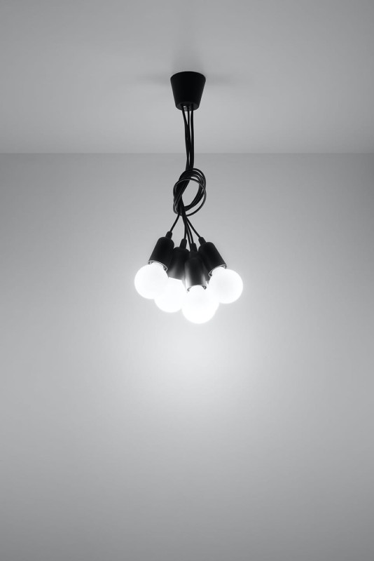 Lampa wisząca DIEGO 5 czarna-3940078