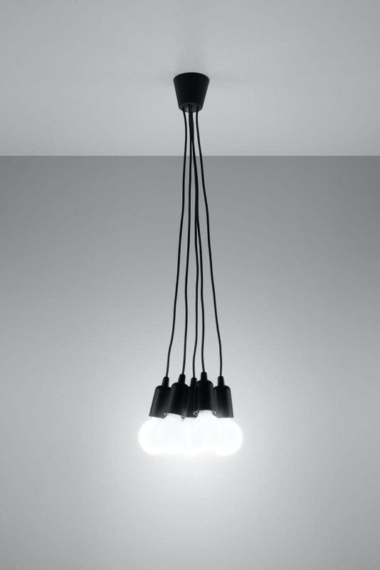 Lampa wisząca DIEGO 5 czarna-3940079