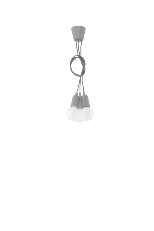 Lampa wisząca DIEGO 3 szara-3940086