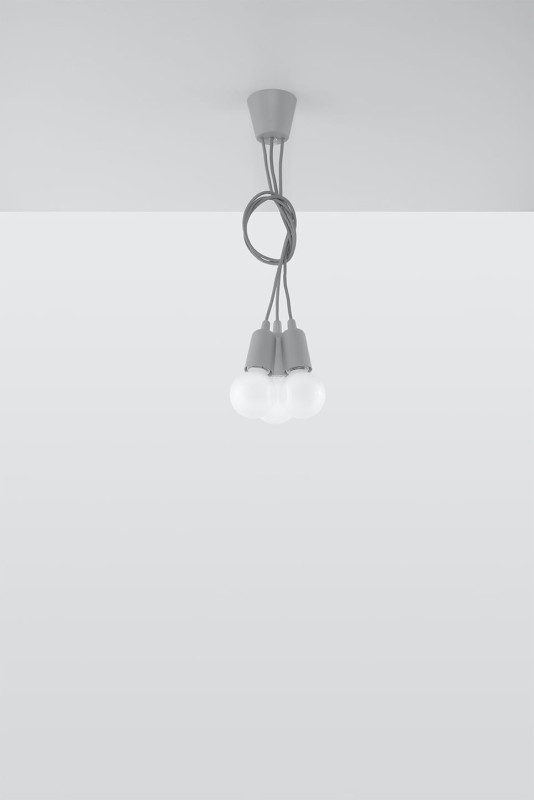Lampa wisząca DIEGO 3 szara-3940088