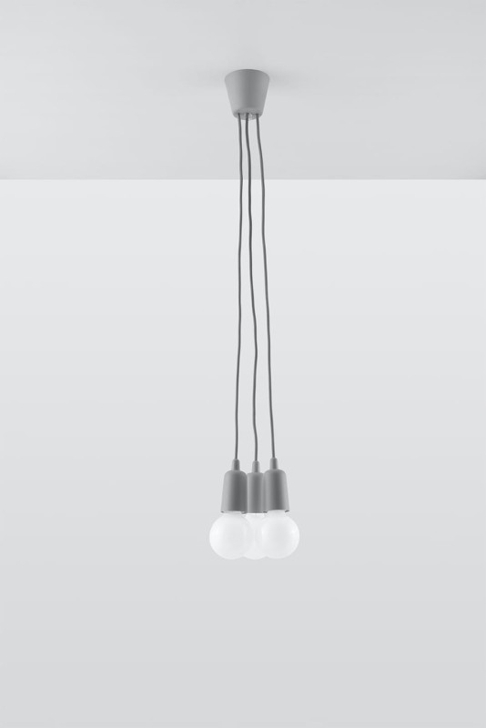 Lampa wisząca DIEGO 3 szara-3940089