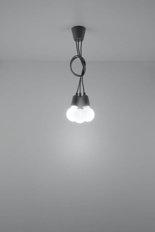 Lampa wisząca DIEGO 3 szara-3940090