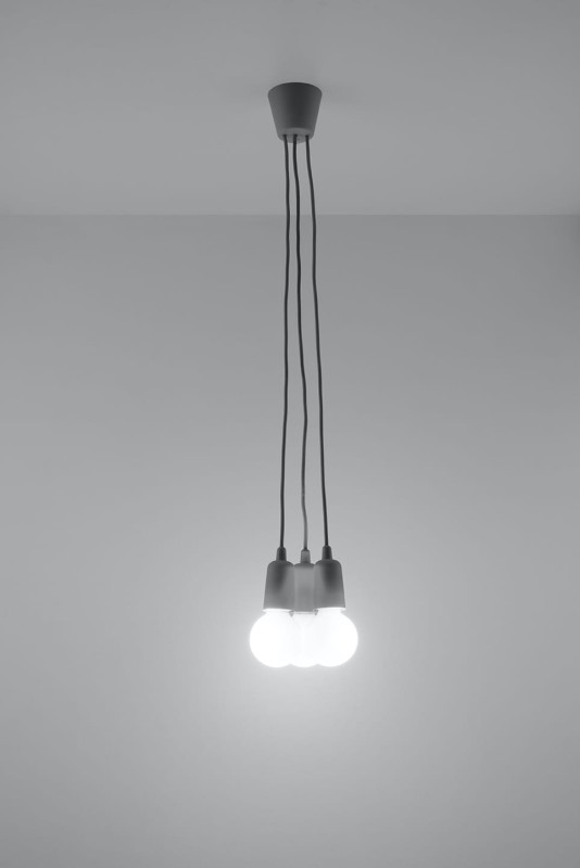Lampa wisząca DIEGO 3 szara-3940091
