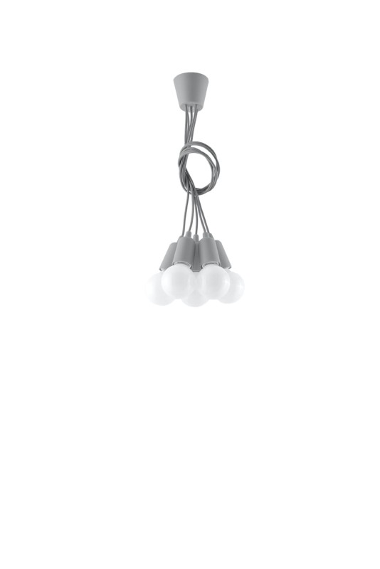 Lampa wisząca DIEGO 5 szara-3940092
