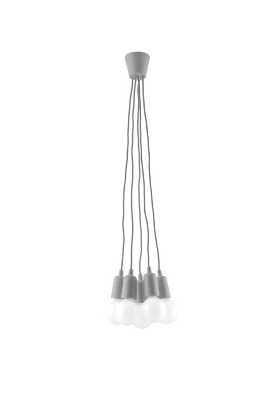 Lampa wisząca DIEGO 5 szara-3940093