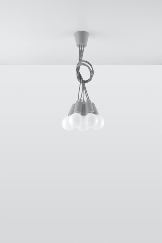 Lampa wisząca DIEGO 5 szara-3940094