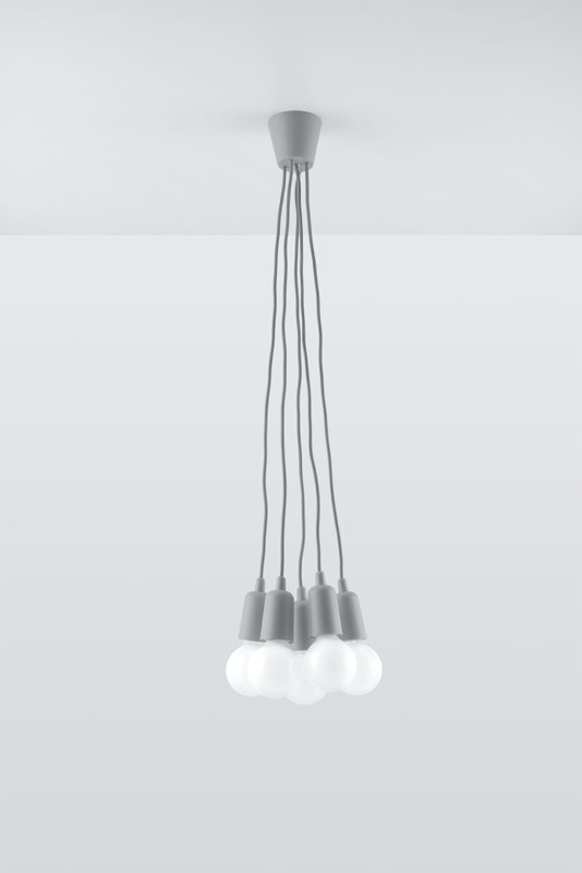 Lampa wisząca DIEGO 5 szara-3940095