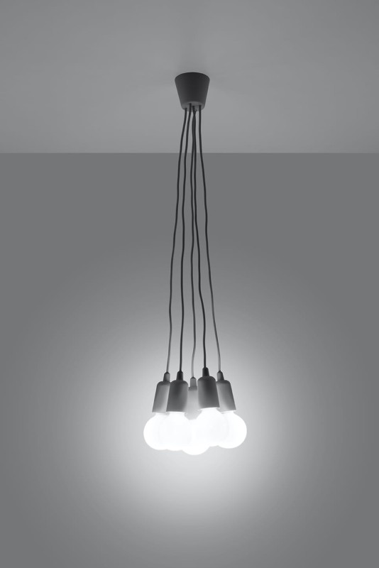 Lampa wisząca DIEGO 5 szara-3940097