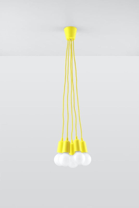 Lampa wisząca DIEGO 5 żółta-3940113