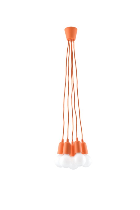 Lampa wisząca DIEGO 5 pomarańczowy -3940147