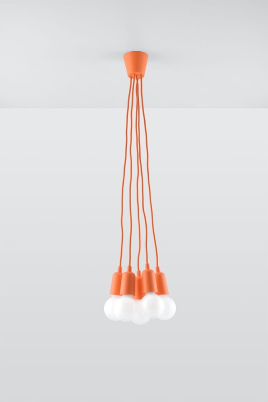 Lampa wisząca DIEGO 5 pomarańczowy -3940149