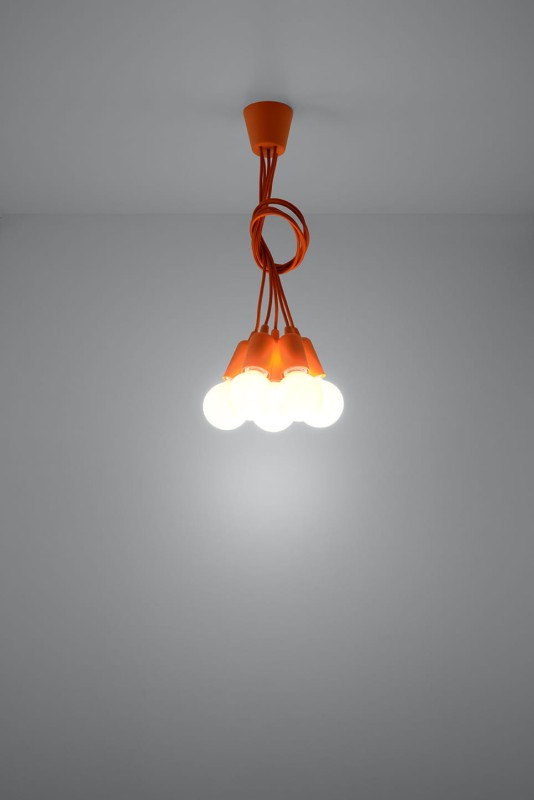 Lampa wisząca DIEGO 5 pomarańczowy -3940150