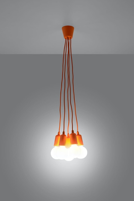 Lampa wisząca DIEGO 5 pomarańczowy -3940151