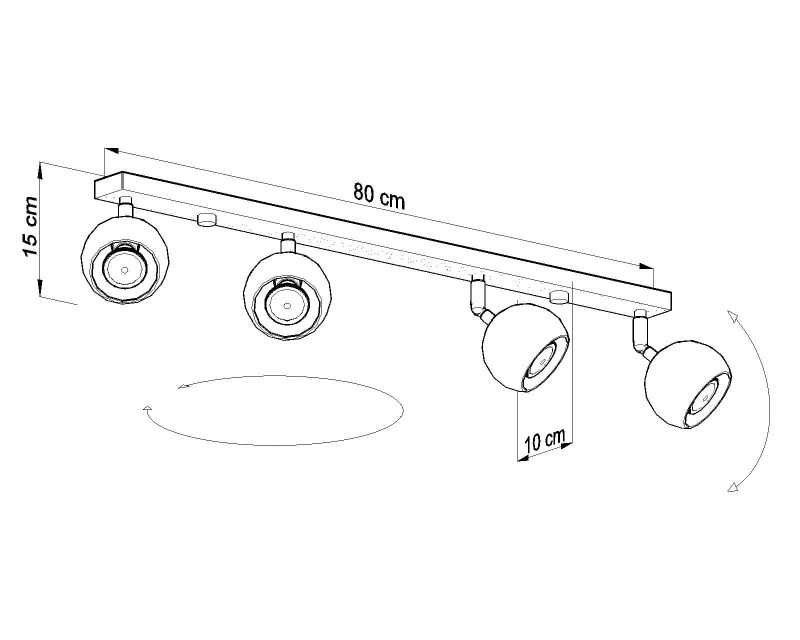 Plafon OCULARE 4L Czarny-3939735