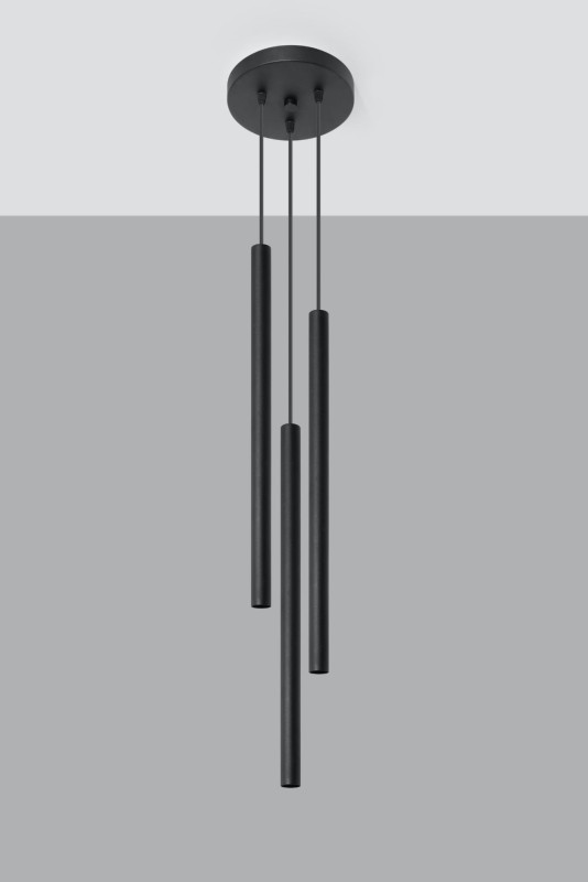 Lampa Wisząca PASTELO 3P Czarna-3939829