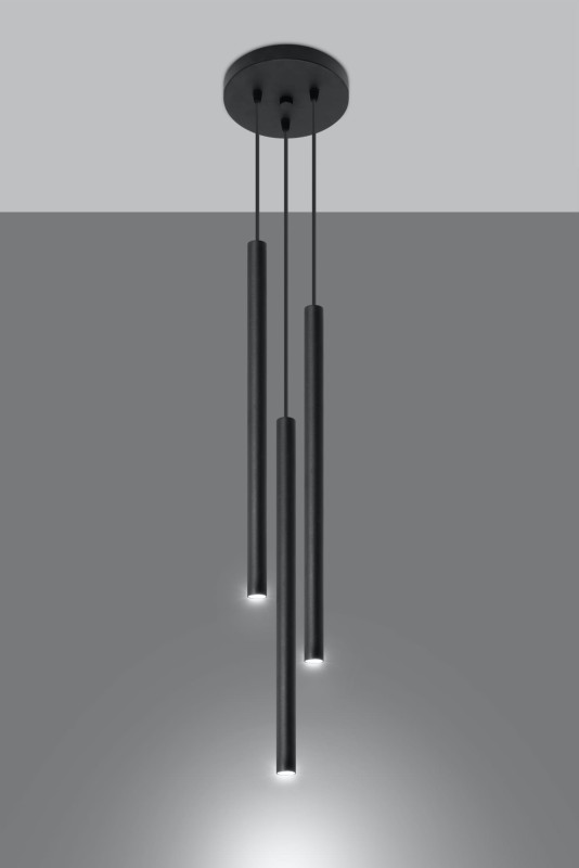 Lampa Wisząca PASTELO 3P Czarna-3939830