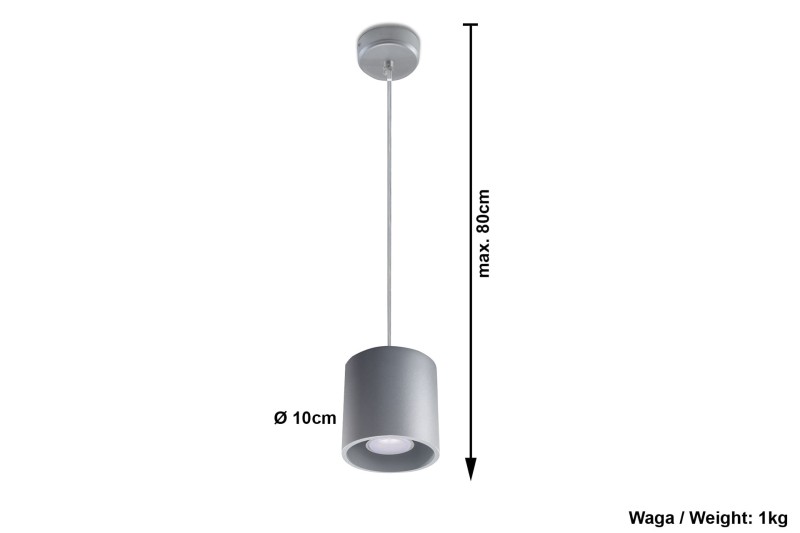 Lampa Wisząca ORBIS 1 Szary-3938067