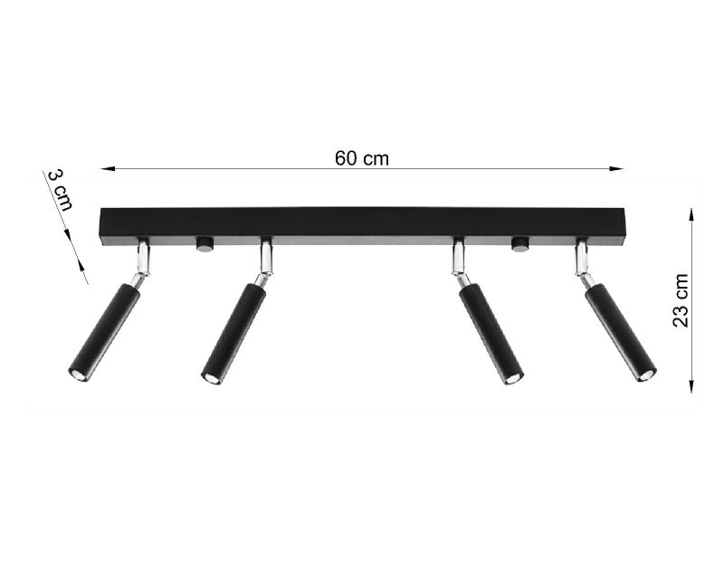 Plafon EYETECH 4 czarny-5316220