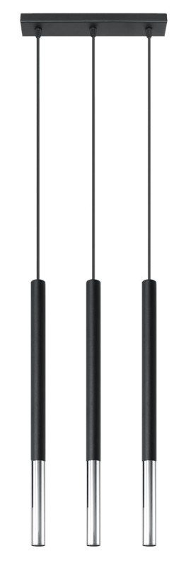 Lampa wisząca MOZAICA 3L czarny/chrom-5316175