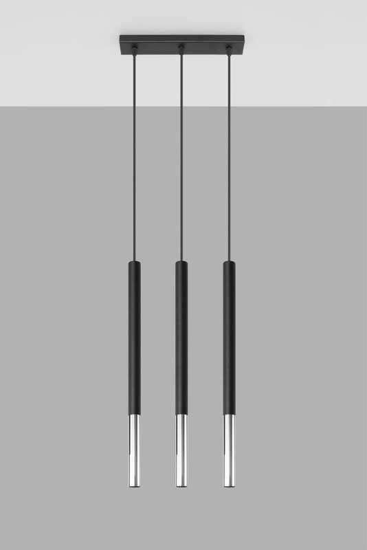 Lampa wisząca MOZAICA 3L czarny/chrom-5316176