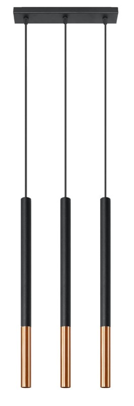 Lampa wisząca MOZAICA 3L czarny/miedź-5316187