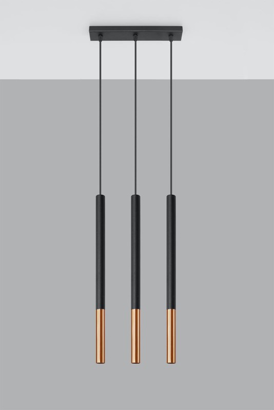Lampa wisząca MOZAICA 3L czarny/miedź-5316188