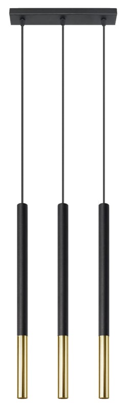 Lampa wisząca MOZAICA 3L czarny/złoto-5316198